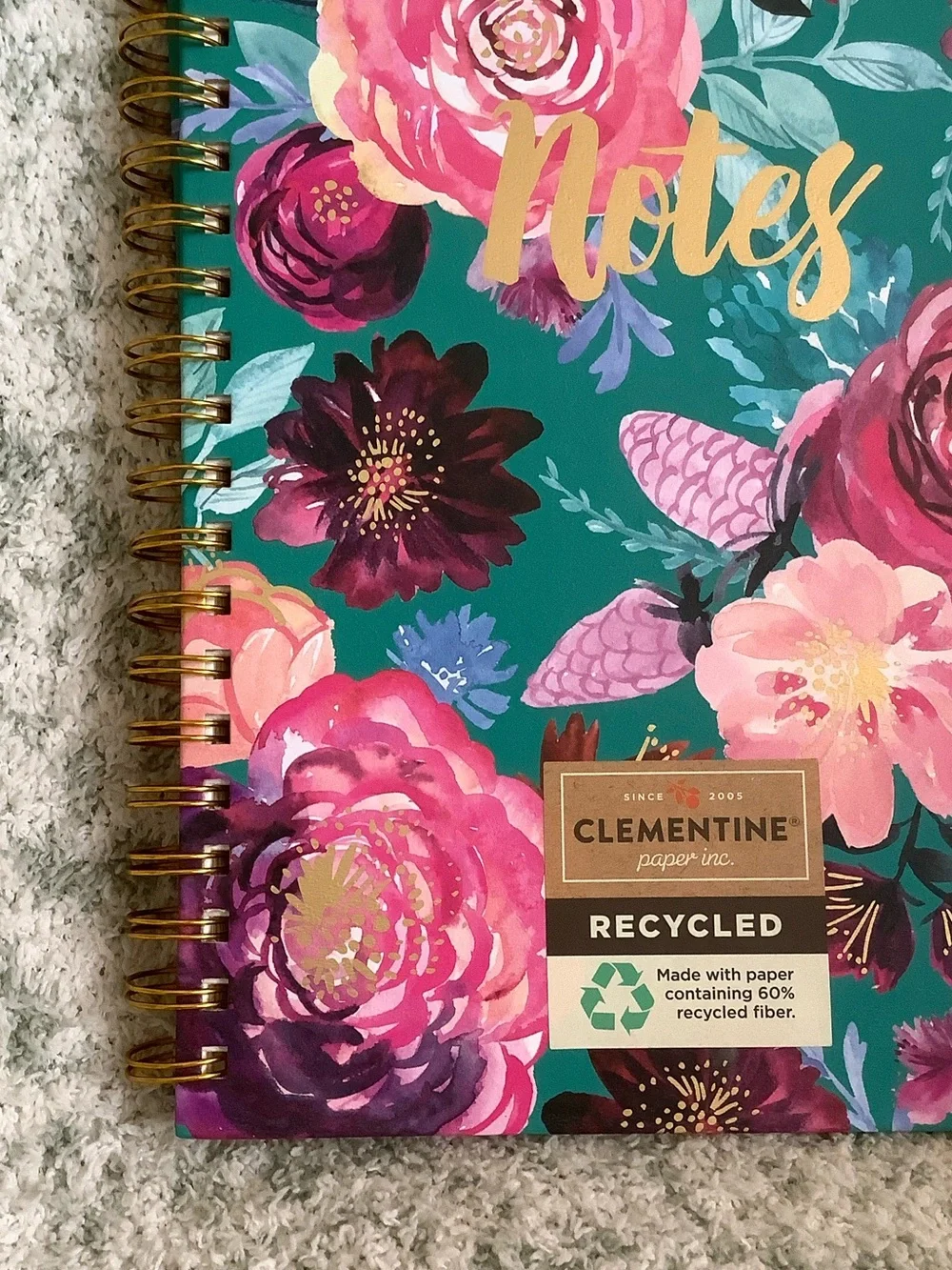 Clementine Paper Co Floral Brights Lined Journal Hardcover Notebook NWT 8.25”x10